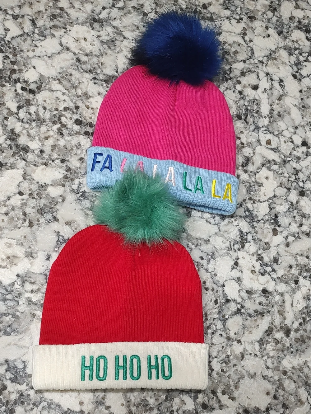 Kids Holiday Pom Beanies NWOT